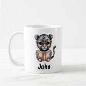 Cute Baby Panther Reading a Book Custom Kaffeetasse (Links)