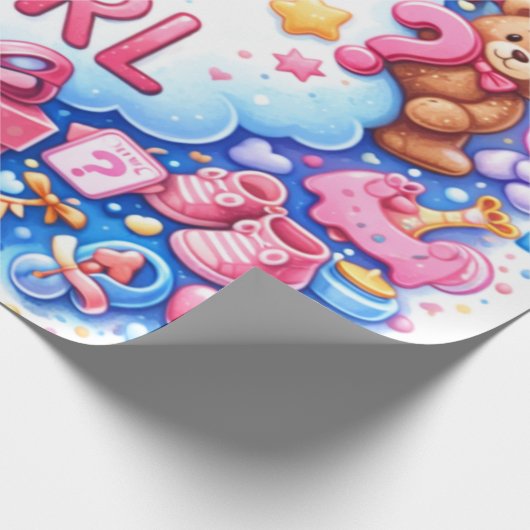 Cute Baby Pattern Wrapping Paper Geschenkpapier (Ecke)