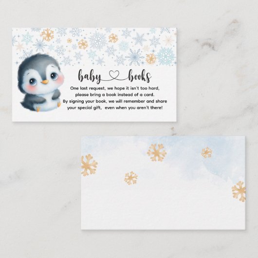 Cute Baby Penguin Book request Begleitkarte (Vorne/Hinten)