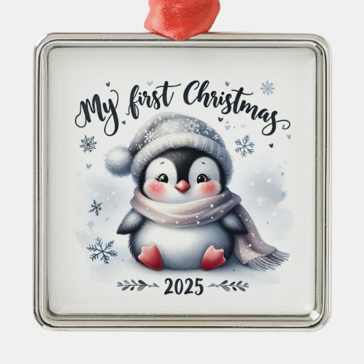 CUTE BABY PENGUIN FOR MY FIRST CHRISTMAS ORNAMENT AUS METALL (Vorne)