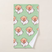 Cute Baby Pig Wrapped in Blanket Badhandtuch Set (Handtuch)