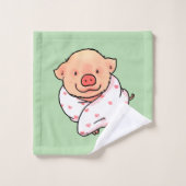 Cute Baby Pig Wrapped in Blanket Badhandtuch Set (Waschlappen)