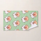 Cute Baby Pig Wrapped in Blanket Badhandtuch Set (Handtuch)