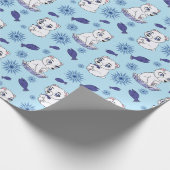 Cute Baby Polar Bears Pattern Wrapping Paper Geschenkpapier (Ecke)