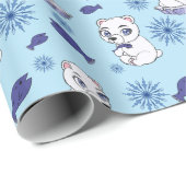 Cute Baby Polar Bears Pattern Wrapping Paper Geschenkpapier (Rolleneckpunkt)