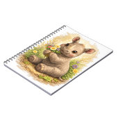 Cute Baby Rhino Floral Spiral Notebook Notizblock (Linke Seite)