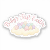 Cute Baby’s First Easter Milestone Pastel Eggs  Aufkleber (Vorderseite)