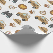 Cute Baby Safari Animals Pattern Wrapping Paper Geschenkpapier (Ecke)