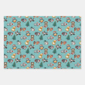 Cute Baby Santa Hat Animals Geschenkpapier Set (Vorderseite 3)