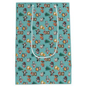 Cute Baby Santa Hat Animals Mittlere Geschenktüte (Rückseite)