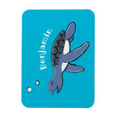 Cute baby sea turtle cartoon illustration magnet (Vertikal)