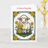 Cute Baby Sheep Surrounded By Yellow Daffodils Karte (Gelbe Blume)