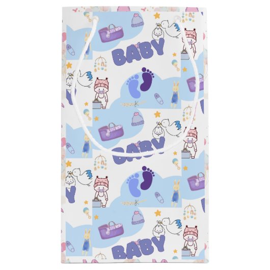 Cute Baby Shower Gift Bag Kleine Geschenktüte (Rückseite)