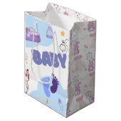 Cute Baby Shower Gift Bag Mittlere Geschenktüte (Vorderseite Schrägansicht)