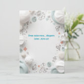 Cute Baby Shower Invitation Card Template Editable Einladung (Stehend Vorderseite)