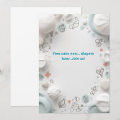 Cute Baby Shower Invitation Card Template Editable Einladung (Vorne/Hinten)