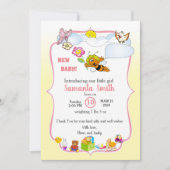 Cute Baby Shower Invitation for girl Einladung (Vorderseite)