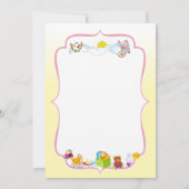 Cute Baby Shower Invitation for girl Einladung (Rückseite)