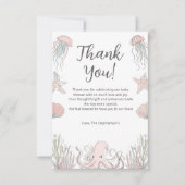 Cute Baby Shower Ocean Coastal Theme Dankeskarte (Vorderseite)