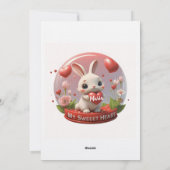 Cute Baby Shower Rabbit Sweetheart Valentine Einladung (Rückseite)
