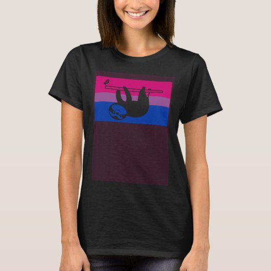 Cute Baby Sloth  Gay Bisexual Pride Flag LGBTQ T-Shirt (Vorderseite)