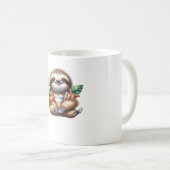 Cute Baby Sloth with Pumpkin Coffee and Pancakes w Kaffeetasse (VorderseiteRechts)