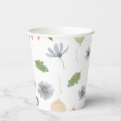 Cute Baby Spring Summer Rabbit On A Bike Pattern Pappbecher (Rückseite)