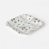 Cute Baby Spring Summer Rabbit On A Bike Pattern Pappteller (Gewinkelt)