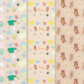 Cute Baby Stuff/Teddy Bears Wrapping Paper Sheets Geschenkpapier Set