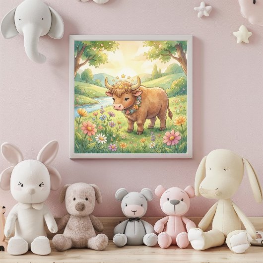 Cute Baby Taurus Zodiac Wall Art Poster