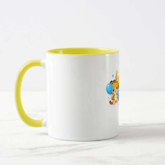Cute Baby Tiger Happy Birthday Coffee Mug Tasse (Links)
