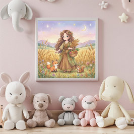 Cute Baby Virgo Zodiac Wall Art Poster