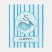 Cute Baby Whale Personalize Fleece Blanket (Vorderseite)