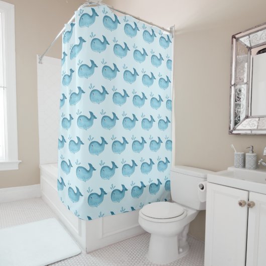 Cute Baby Whale Shower Curtain Duschvorhang (Beispiel)