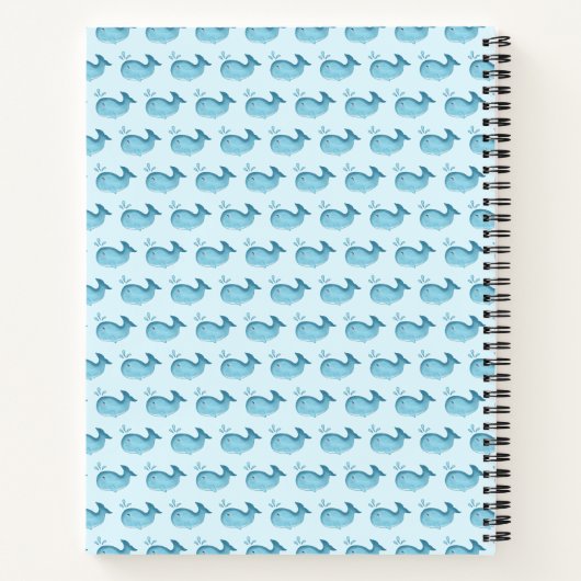 Cute Baby Whale Spiral Notebook Notizblock (Rückseite)