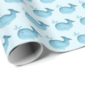 Cute Baby Whale Wrapping Paper Geschenkpapier (Rolleneckpunkt)