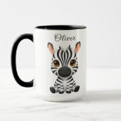 Cute Baby Zebra Cartoon, Personalize Child's Name Tasse (Links)
