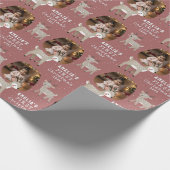 Cute Baby's 1st Christmas Photo Reindeer Geschenkpapier (Ecke)