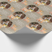 Cute Baby's 1st Christmas Photo Reindeer Geschenkpapier (Ecke)