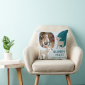 Cute Baby's 1st Christmas Photo Reindeer Kissen (Stuhl )