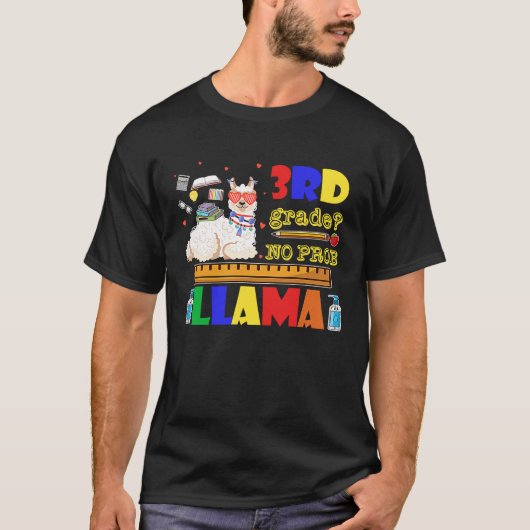Cute Back To School 3rd Grade No Prob Llama Teache T-Shirt (Vorderseite)