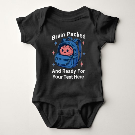 Cute Back-to-School Customizable “Brain Ready" Baby Strampler (Vorderseite)