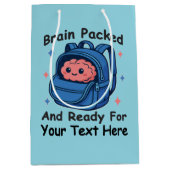 Cute Back-to-School Customizable “Brain Ready" Mittlere Geschenktüte (Vorderseite)