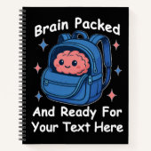 Cute Back-to-School Customizable “Brain Ready" Notizblock (Vorderseite)