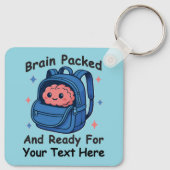 Cute Back-to-School Customizable “Brain Ready" Schlüsselanhänger (Rückseite)