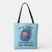 Cute Back-to-School Customizable “Brain Ready" Tasche (Rückseite)