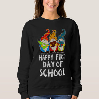 Cute Back to School Teacher Gnome Happy First Day  Sweatshirt