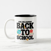 Cute Back To School Teacher Zweifarbige Tasse (Links)