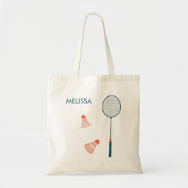 Cute badminton illustration customize tote bag tragetasche