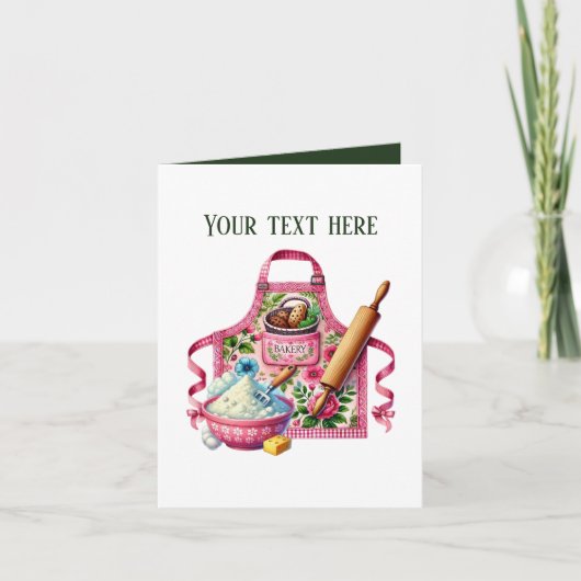 Cute Bakery apron customizable  Karte (Vorderseite)